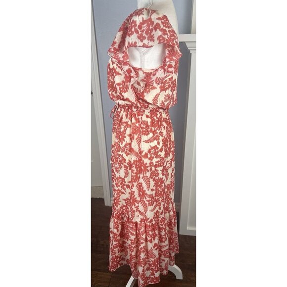 ALL IN FAVOR WOMEN'S MIDI DRESS Feminine Floral Tiered Ruffle Hem Cap Sleeves - Picture 4 of 12